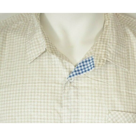 Cypress Club Mens 2XL Brown Check Cotton Short Sleeve Button Front Shirt - Picture 5 of 7